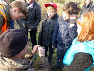 showing kids birds at ARK